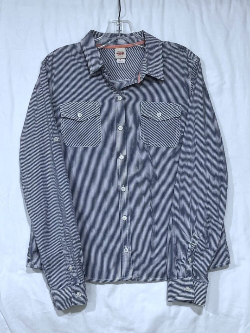 Mossimo Supply Co – Women Striped Button Down Shirt – Blue / White – Size L